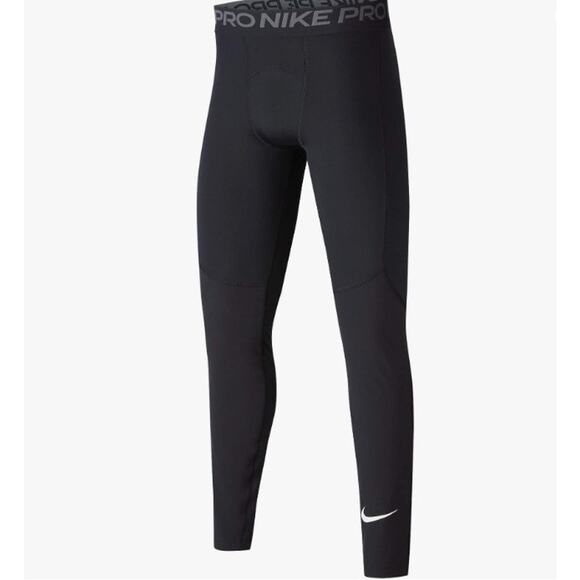 New Nike Pro Dri FIT Compression Pants Black Athletic Boys Extra Large - Picture 2 of 11
